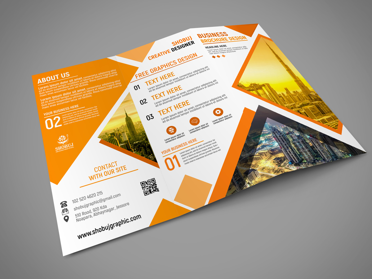 فایل طرح بروشور سه لت تجاری PSD - Business Trifold Brochure Design PSD
