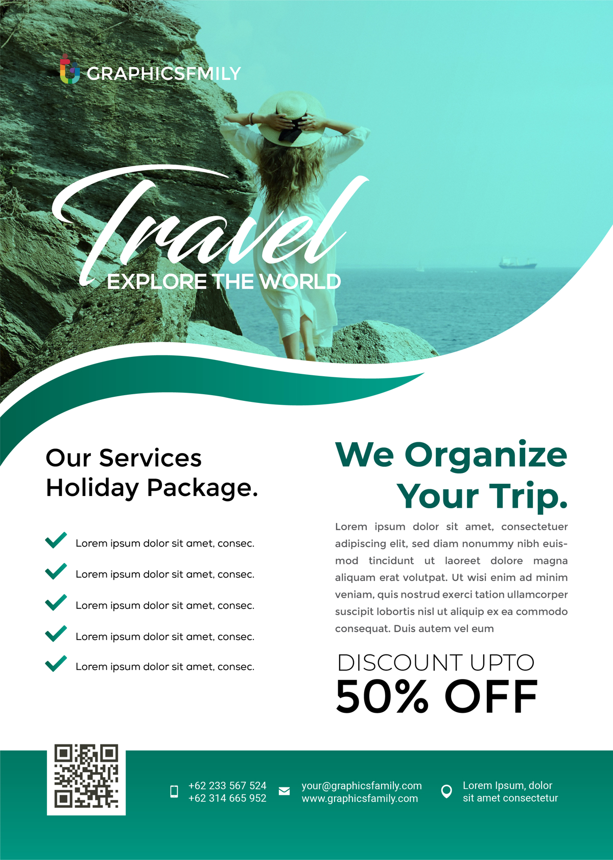 فایل الگوی بروشور فروش سفر - Travel Sale Flyer Template